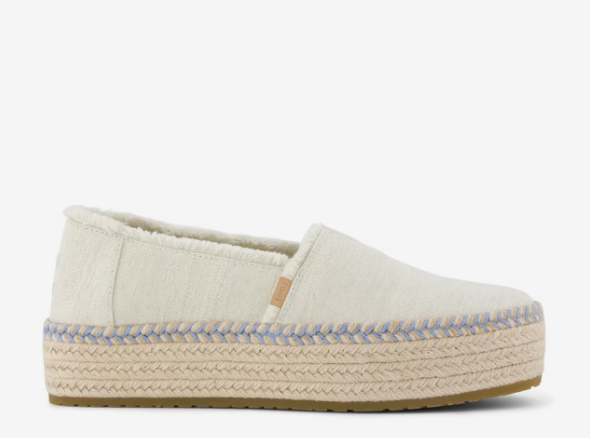 VALENCIA PLATFORM ESPADRILLE in White Onyx