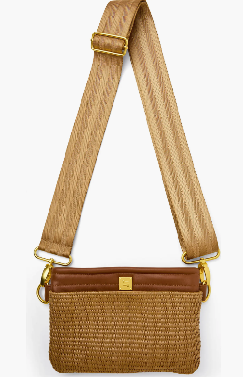 BUM BAG CROSSBODY in Sand Dune Raffia