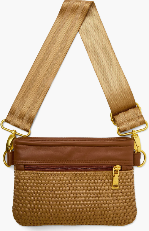 BUM BAG CROSSBODY in Sand Dune Raffia