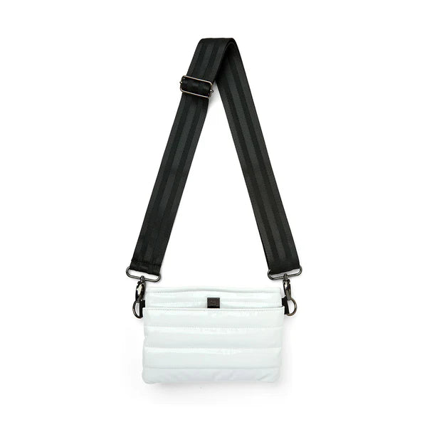 BUM BAG CROSSBODY in White Patent