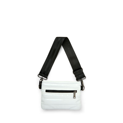 BUM BAG CROSSBODY in White Patent