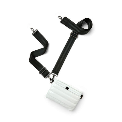 BUM BAG CROSSBODY in White Patent