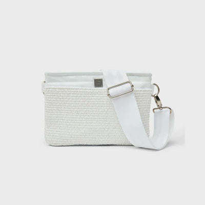 YACHT BUM BAG 2.0 in White Raffia + White Strap
