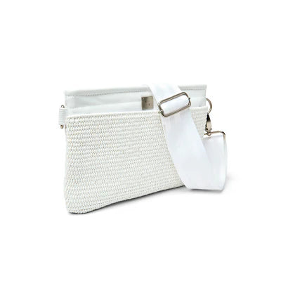 YACHT BUM BAG 2.0 in White Raffia + White Strap