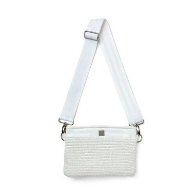 YACHT BUM BAG 2.0 in White Raffia + White Strap