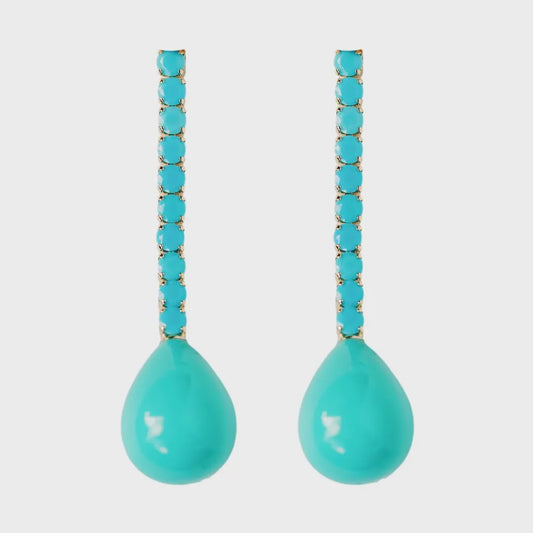 SWINGY STATEMENT EARRINGS in Turquoise
