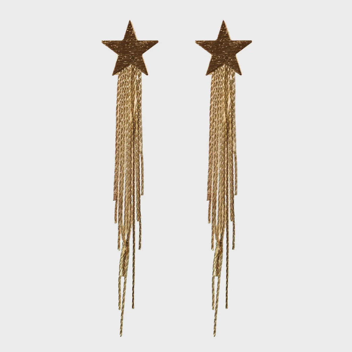 SHOOTING STAR DUSTER DROP STATEMENT EARRINGS in Gold