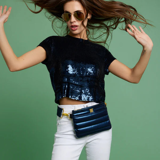 BUM BAG CROSSBODY in Pearl Indigo