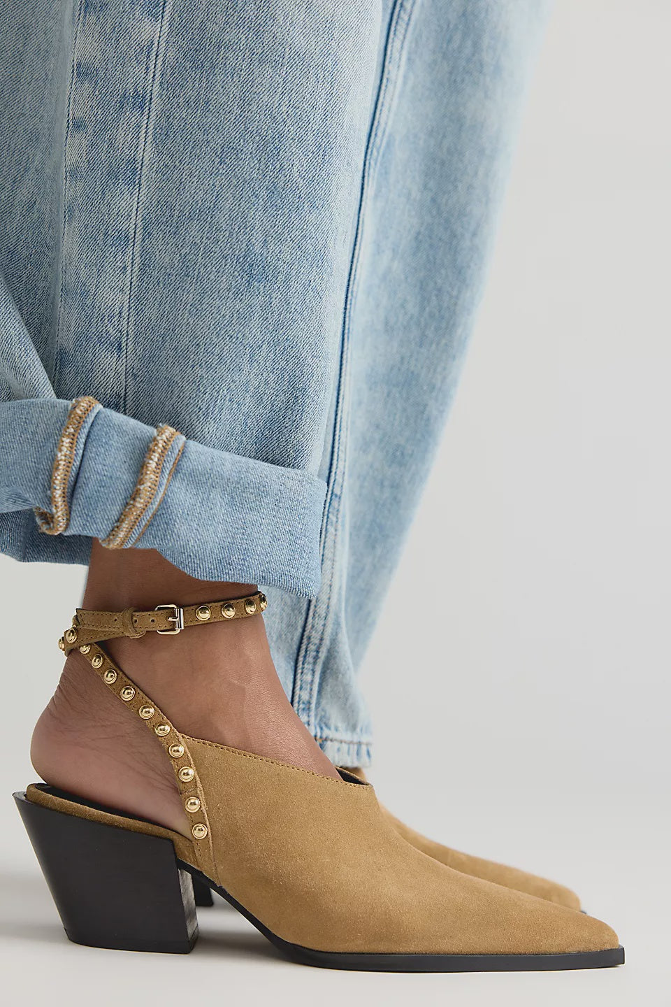 TELL ME ABOUT IT STUDDED in Tan