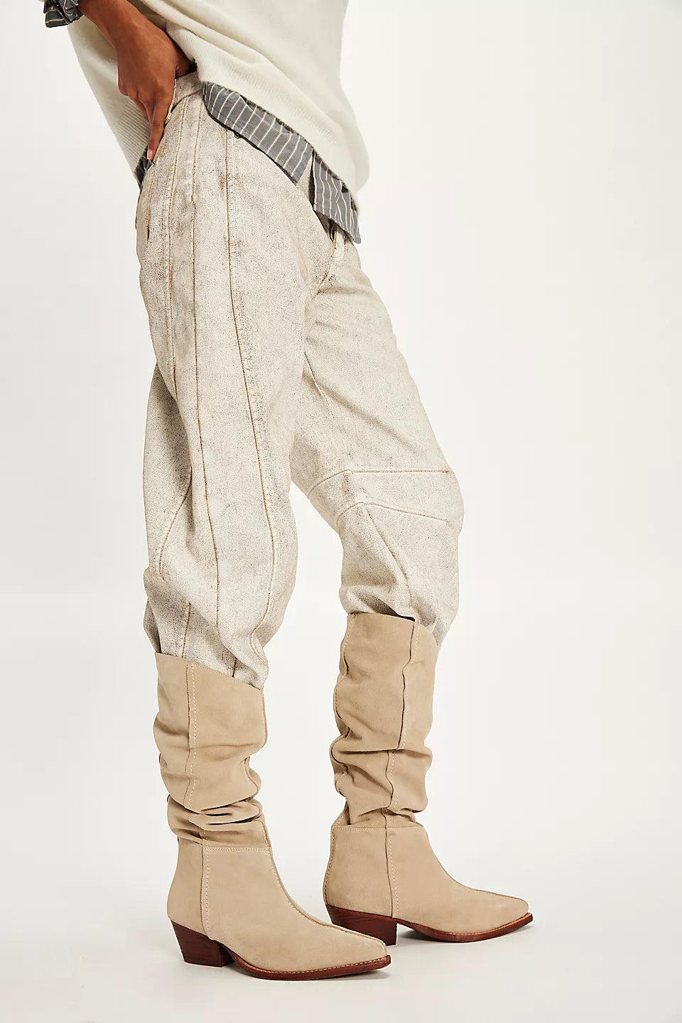SWAY LOW SLOUCH BOOT 2.0 in Parchment
