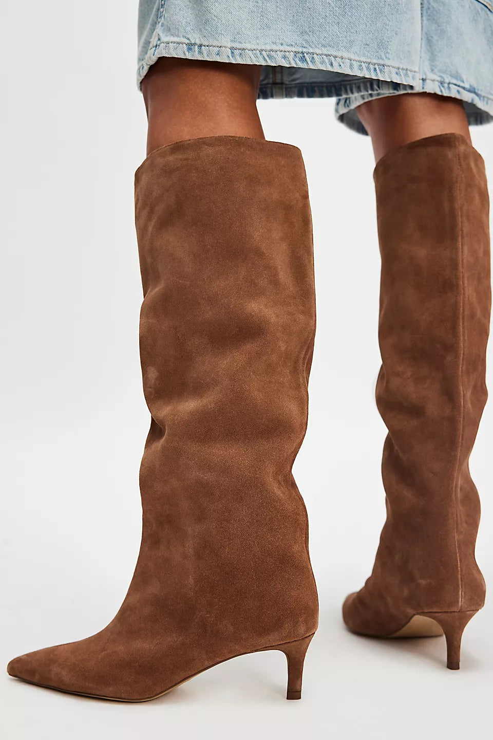 KIKI KITTEN HEEL BOOT in Tan