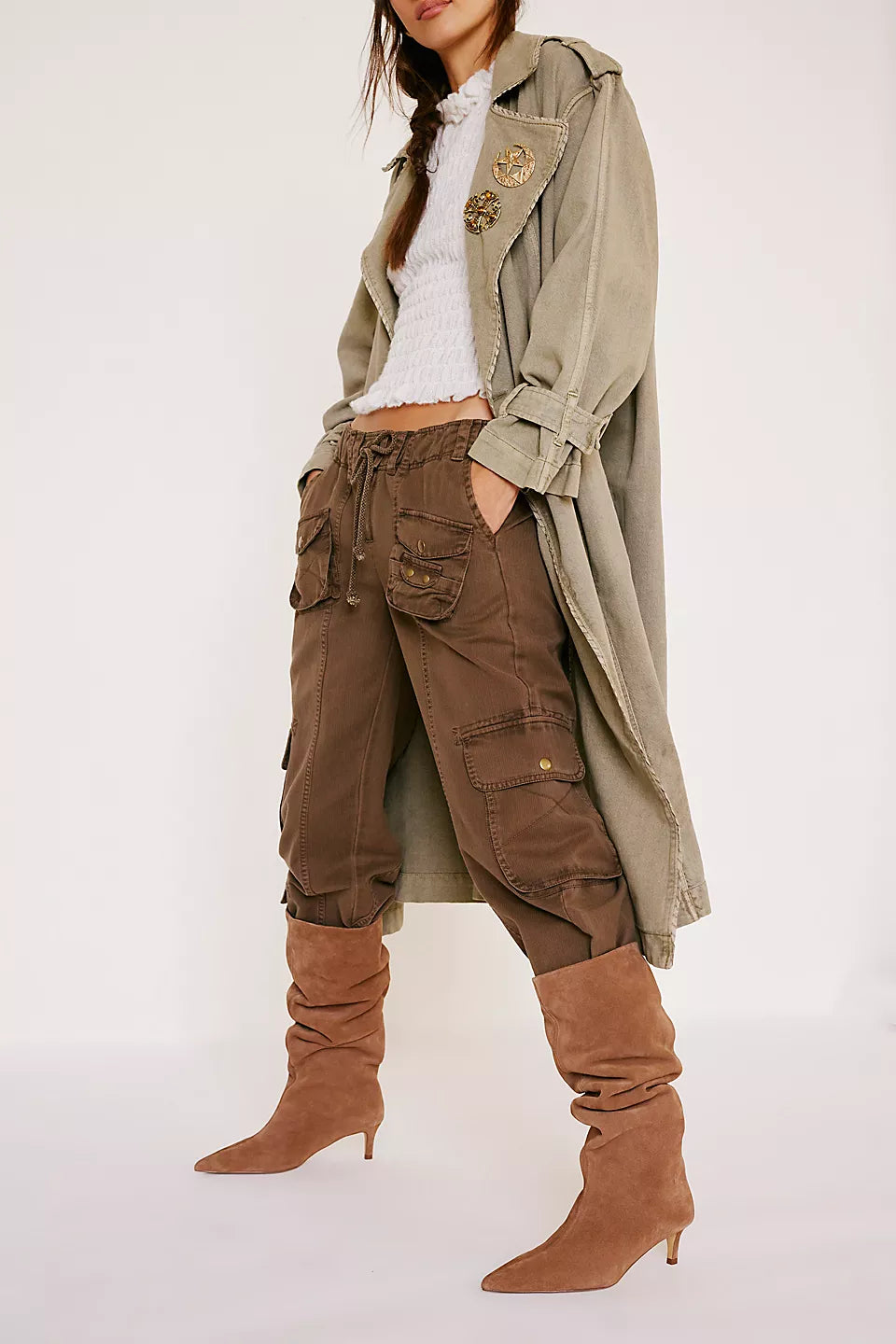 KIKI KITTEN HEEL BOOT in Tan