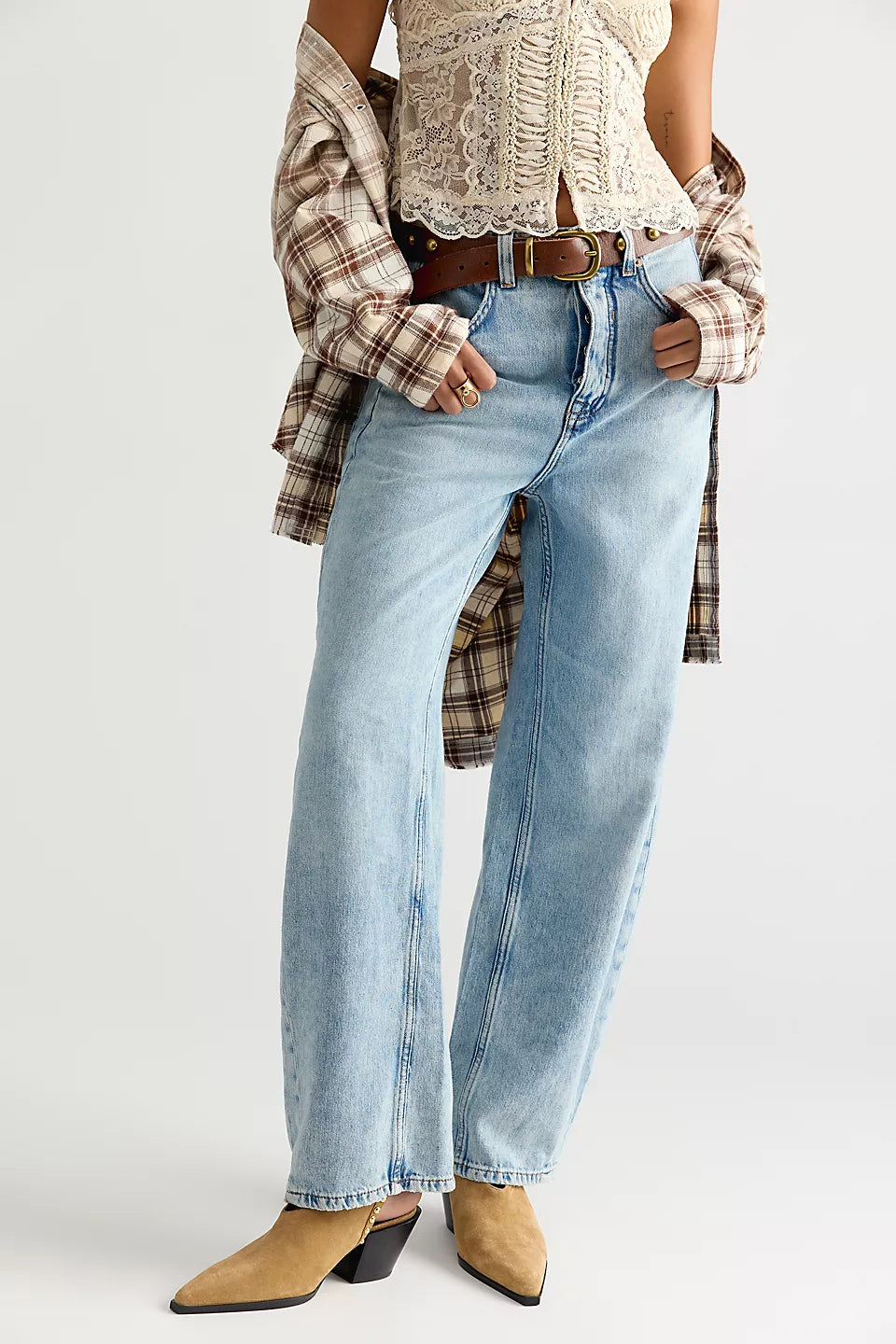 TELL ME ABOUT IT STUDDED in Tan