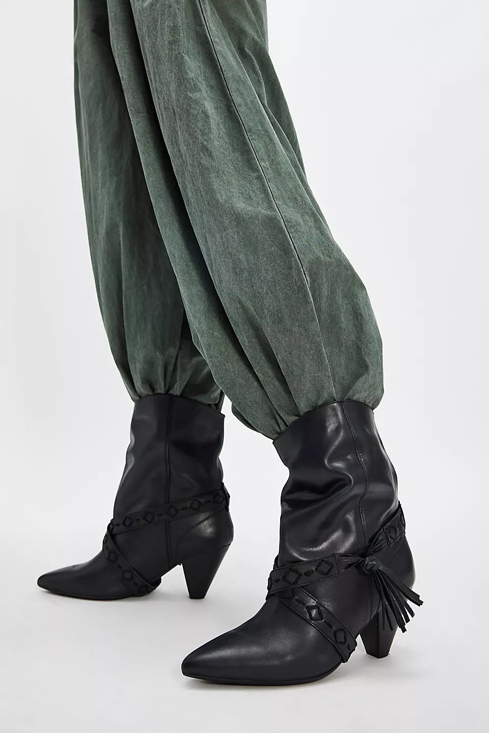 BRONTE BELT WRAP BOOT in Faded Black