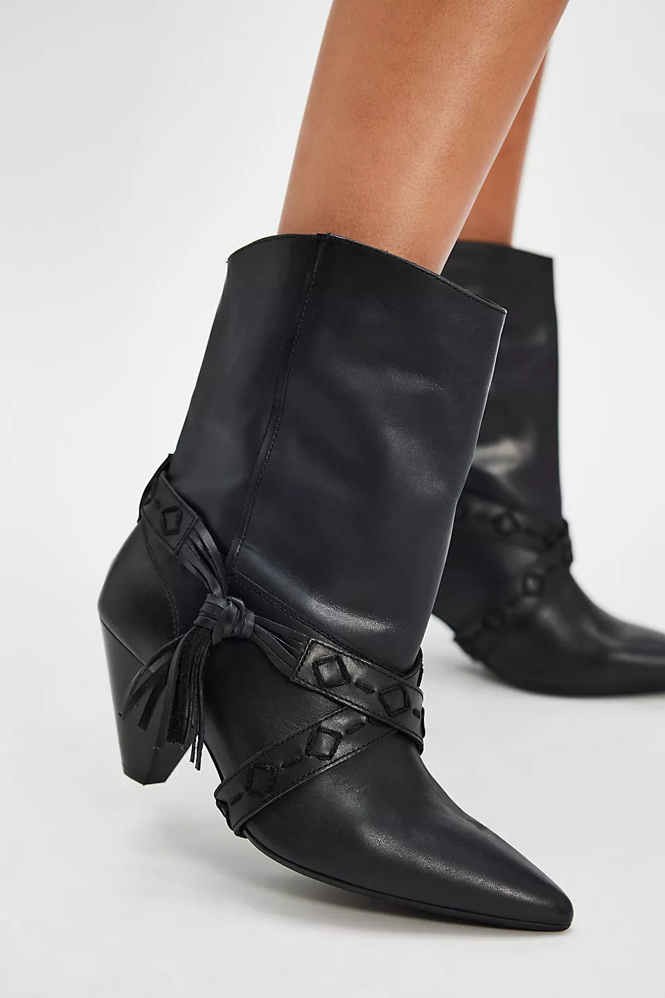 BRONTE BELT WRAP BOOT in Faded Black