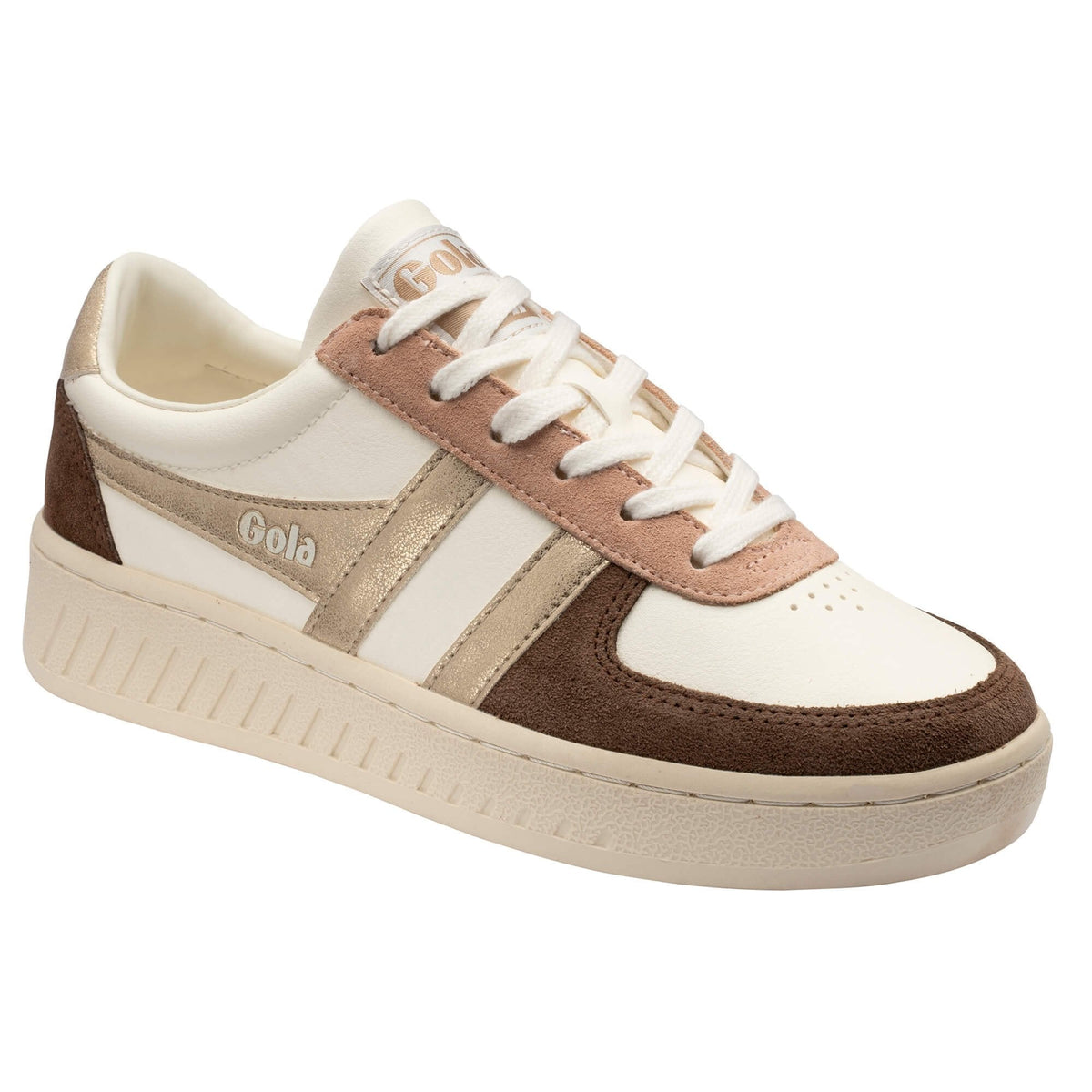 GRANDSLAM QUADRANT in Off White + Otter + Gold + Dark Brown