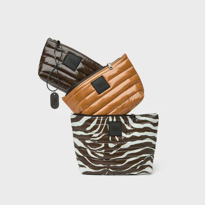 TRAVEL TRIO in Chocolate Zebra/Nude/Chocolate