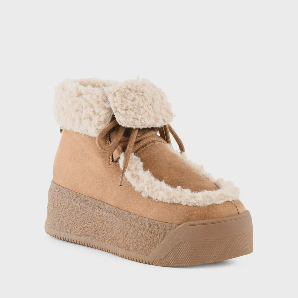 WARM AND FUZZY in Tan