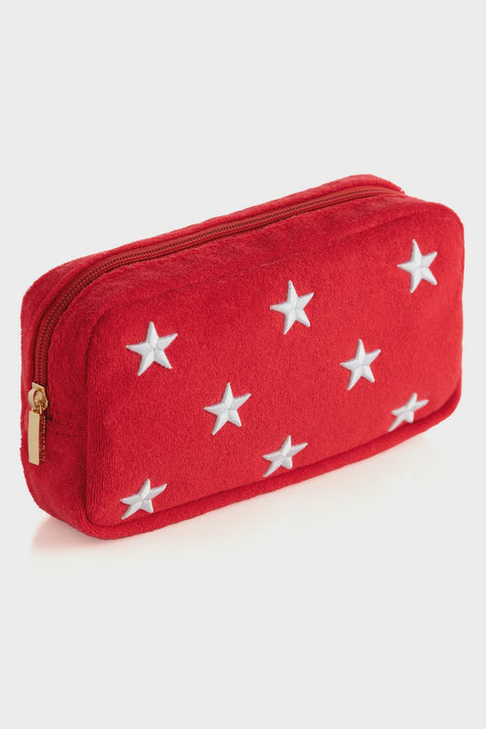 SOL STARS ZIP POUCH in Red