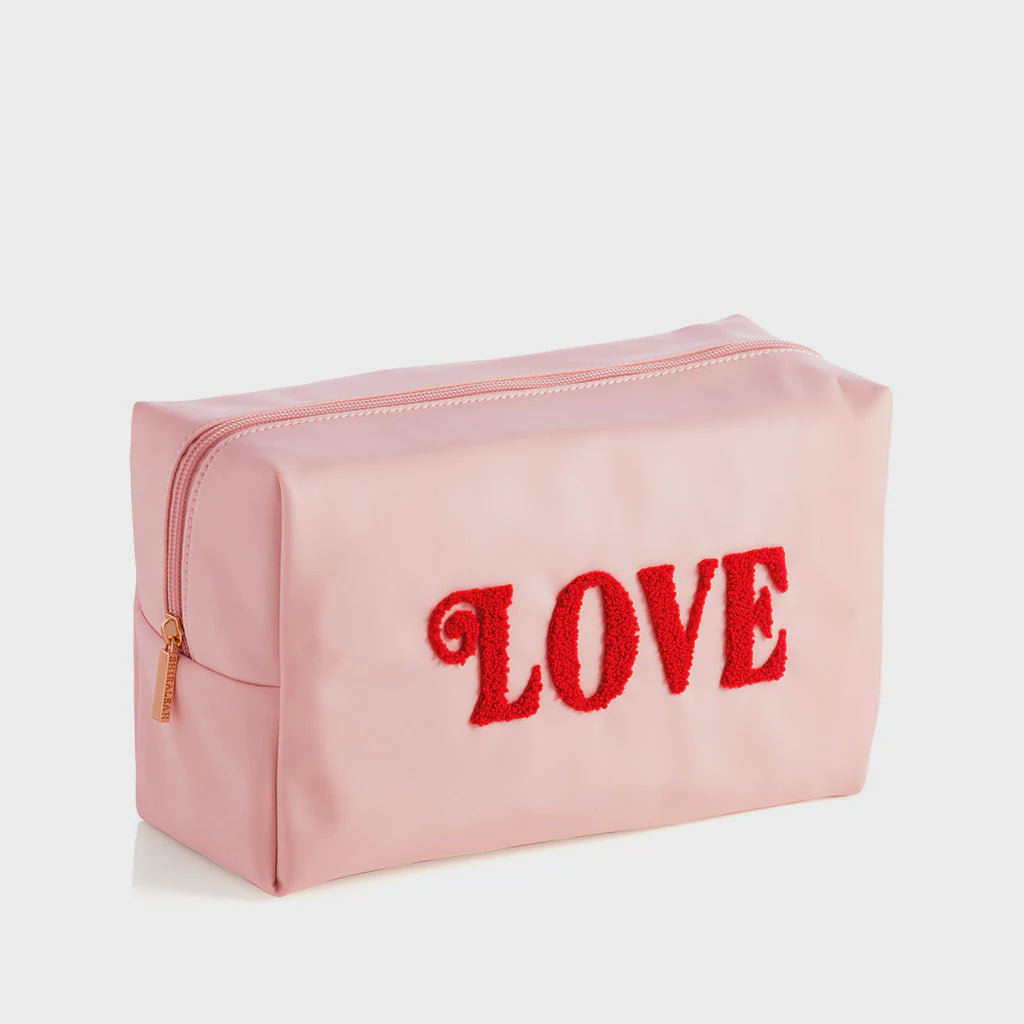 CARA "LOVE" COSMETIC POUCH in Blush