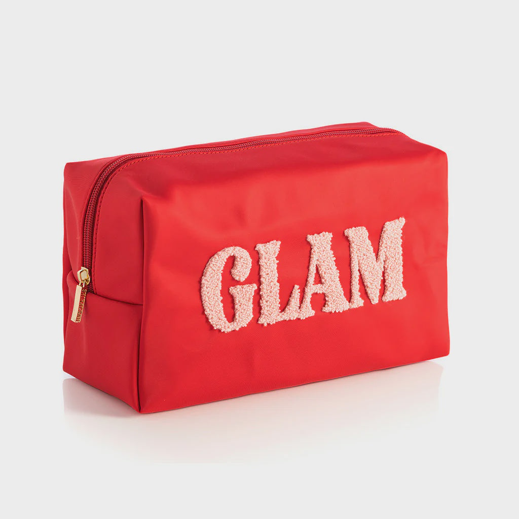CARA "GLAM" COSMETIC POUCH in Red