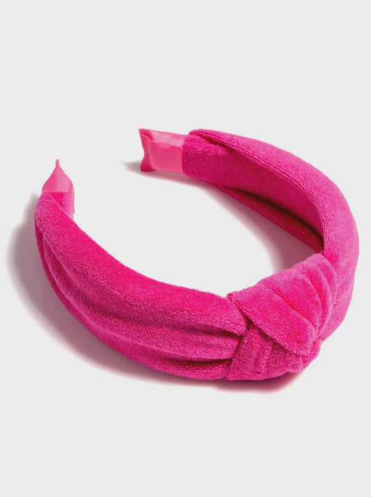 TERRY KNOTTED HEADBAND in Fuchsia