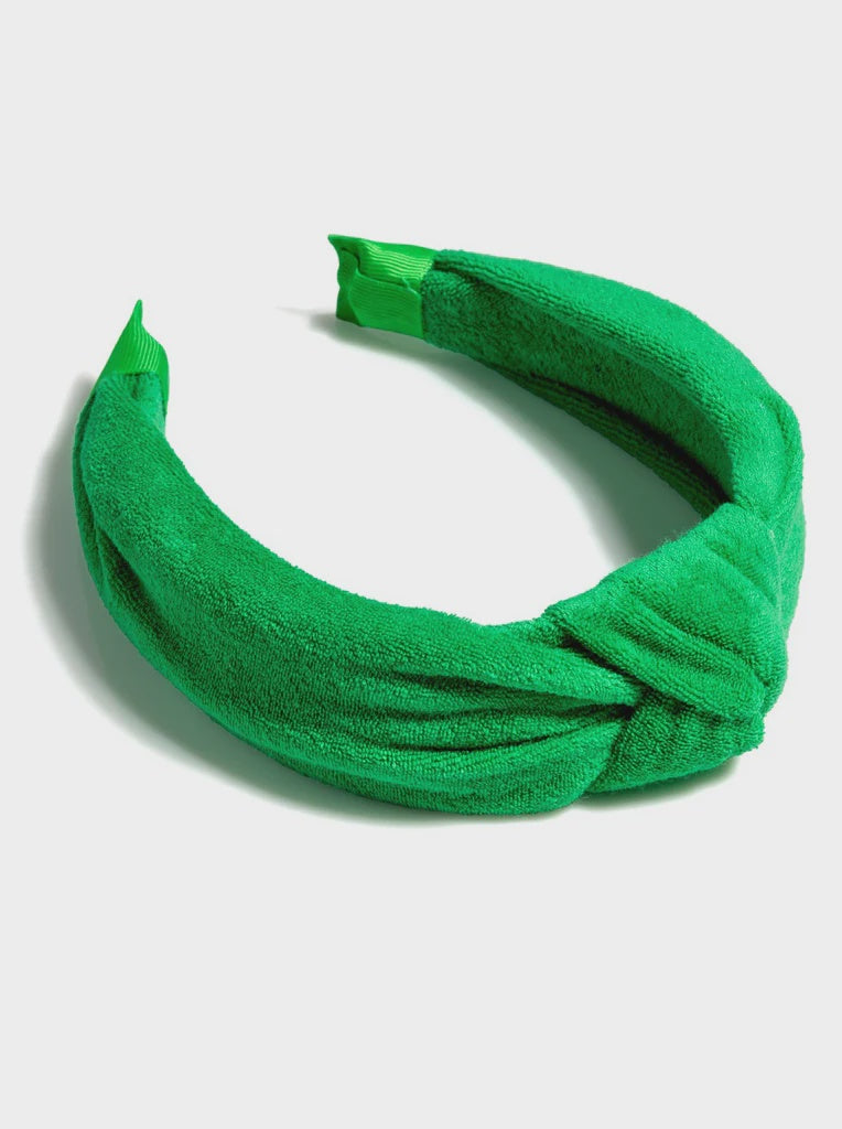 TERRY KNOTTED HEADBAND in Green
