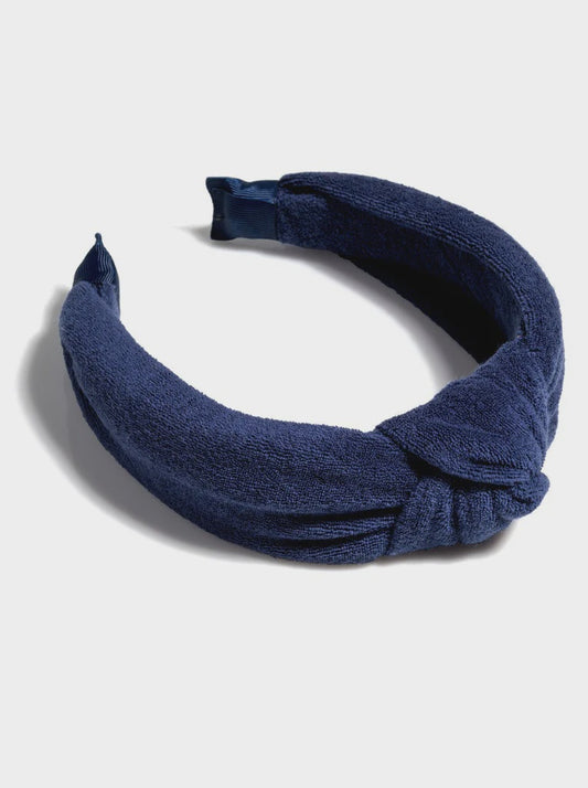 TERRY KNOTTED HEADBAND in Navy