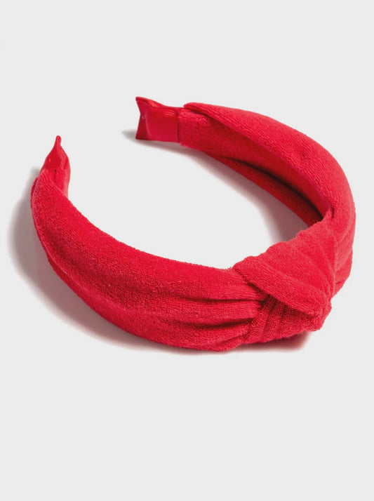 TERRY KNOTTED HEADBAND in Red