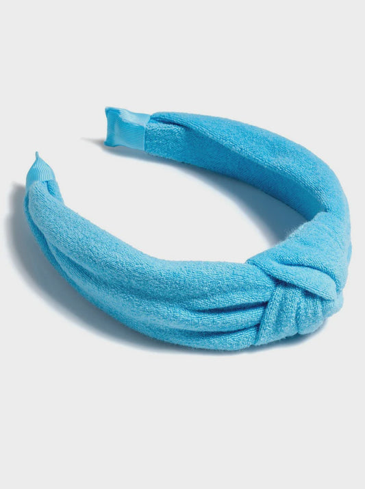 TERRY KNOTTED HEADBAND in Turquoise