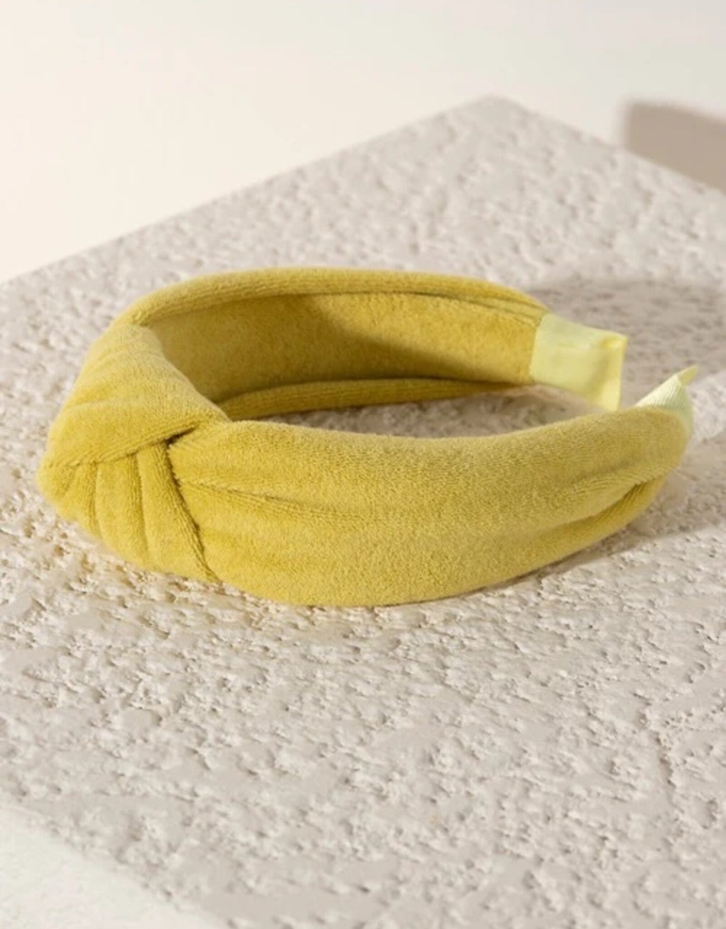 TERRY KNOTTED HEADBAND in Yellow